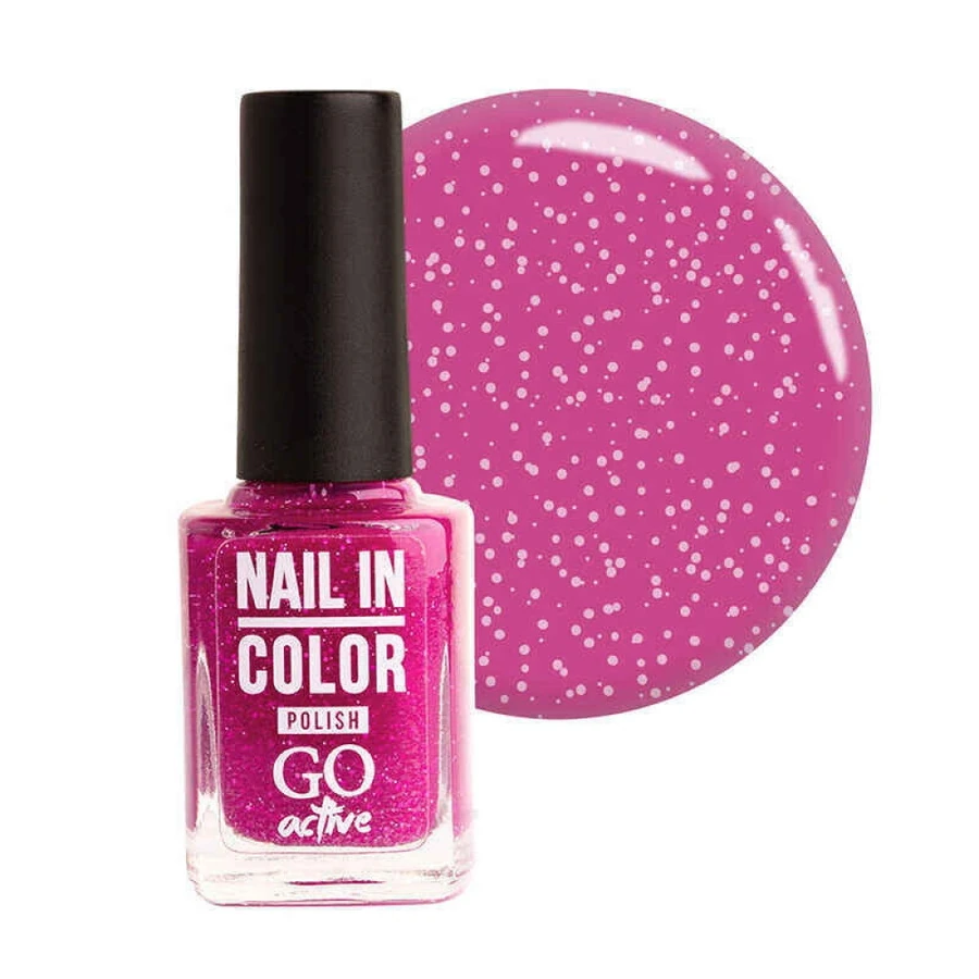 Лак для нігтів GO Active Nail in Color №63 рожева фуксія, з білими крапками 10 мл