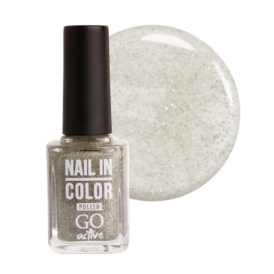 Лак для нігтів GO Active Nail in Color №74 бронзовий, зі срібними блискітками 10 мл