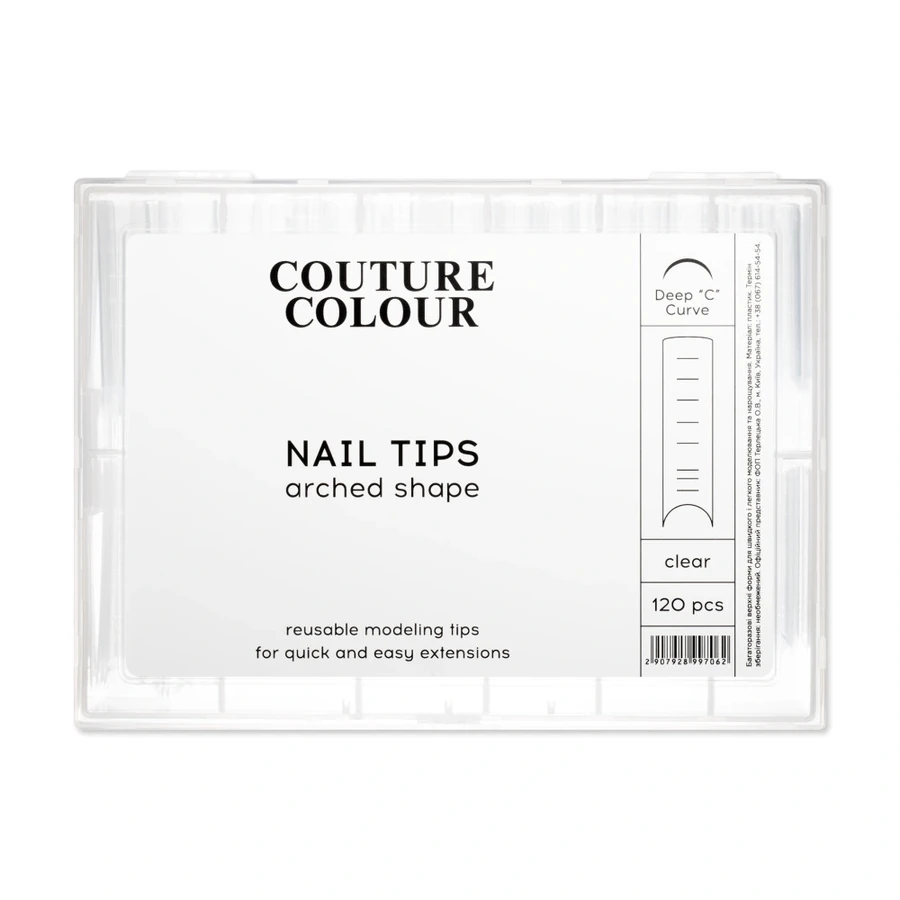 Верхні арочні форми для нарощування Couture Colour Nail Tips Acrhed Shape 120 шт