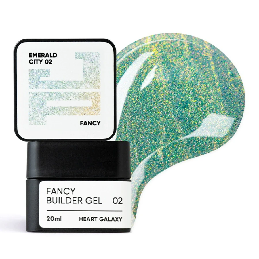 Білдер-гель з ефектом хамелеону Jerden-Proff Fancy Builder Gel 02 Emerald City зелений 20 мл