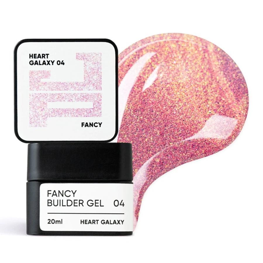 Білдер-гель з ефектом хамелеону Jerden-Proff Fancy Builder Gel 04 Heart Galaxy рожевий 20 мл