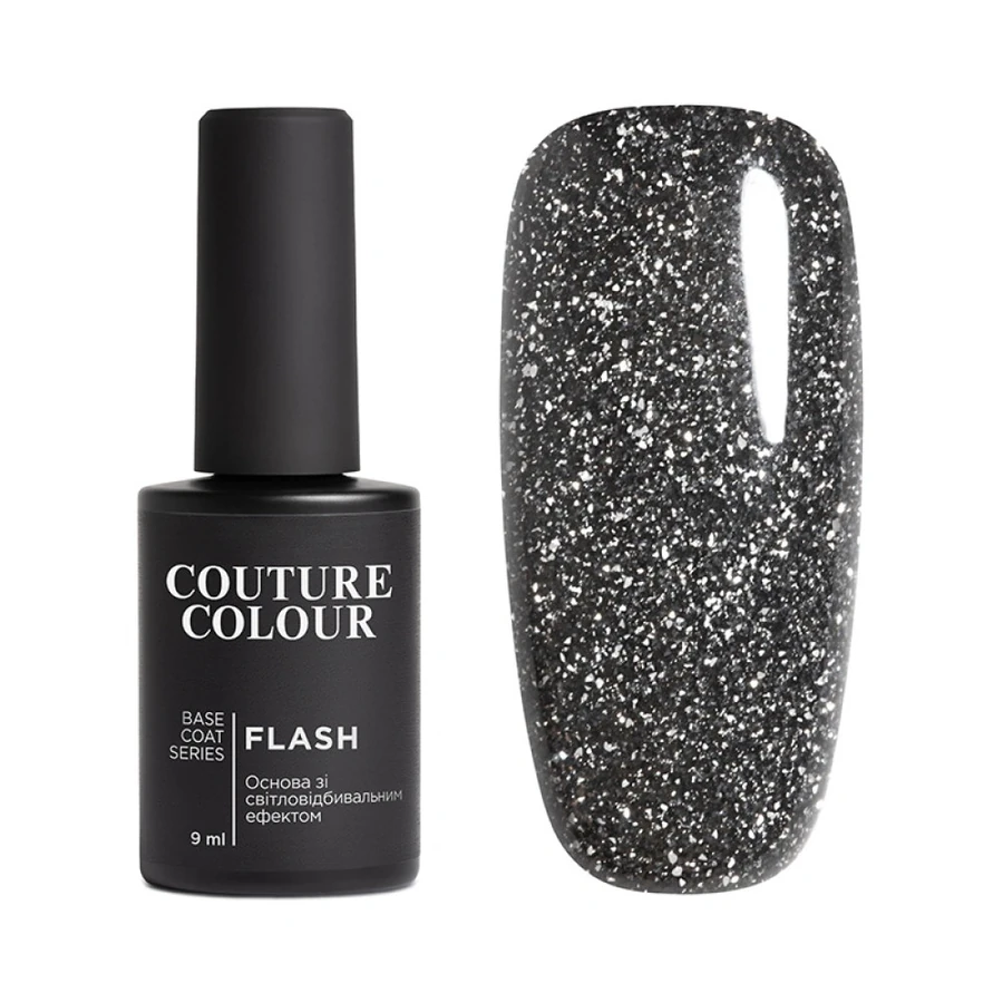 Кольорова база зі світловідбиваючим ефектом Couture Colour Colour Flash Base Coat 04 теплий сіро-коричневий 9 мл