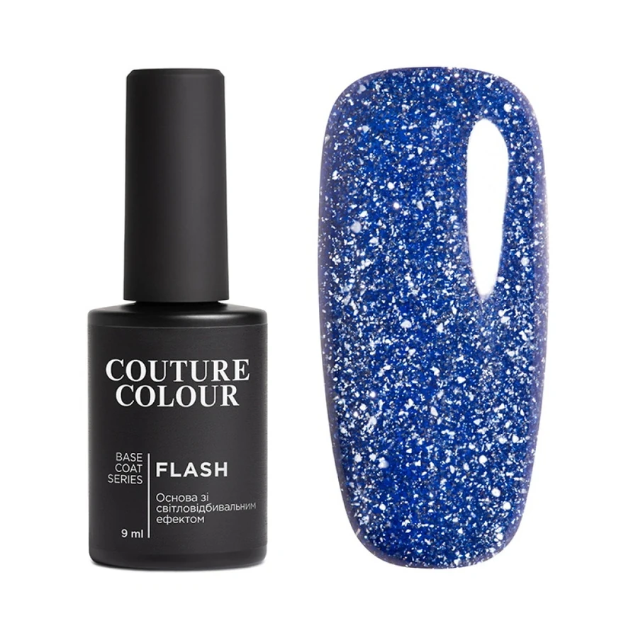 Кольорова база зі світловідбиваючим ефектом Couture Colour Colour Flash Base Coat 08 синій 9 мл