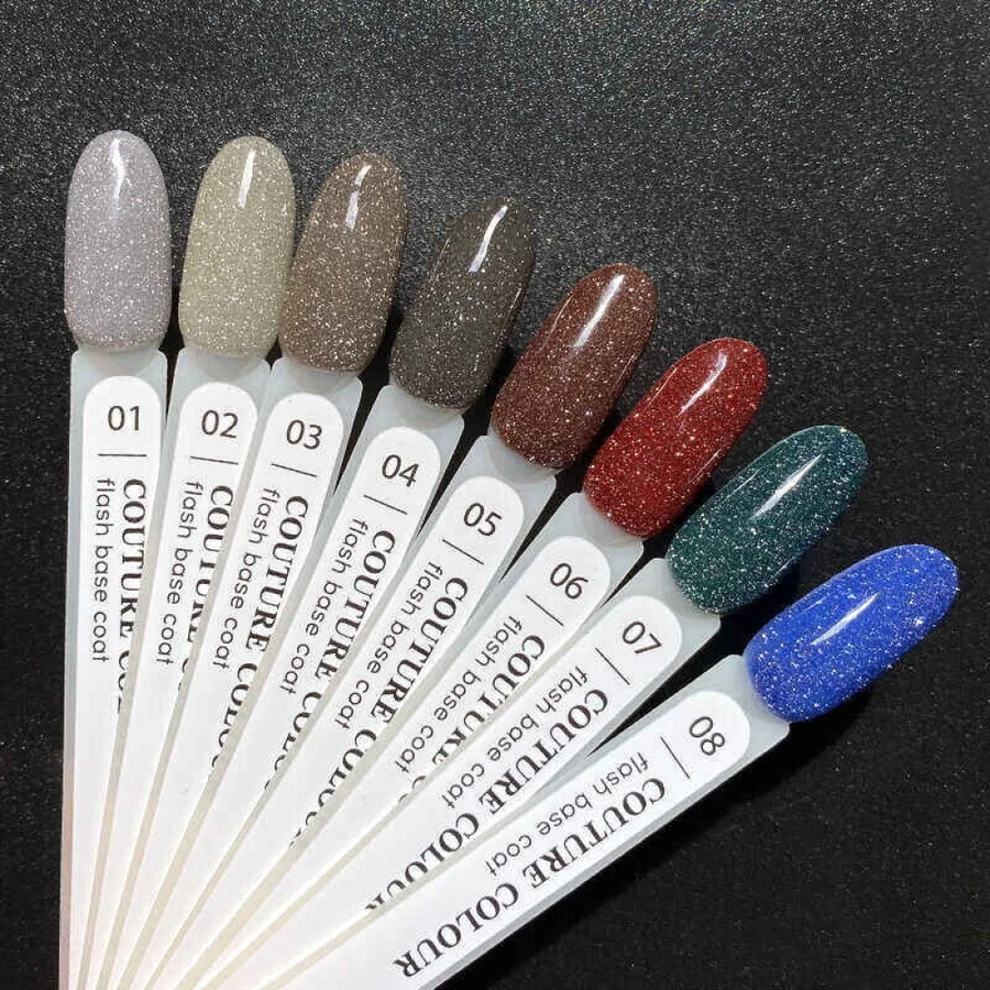 Кольорова база зі світловідбиваючим ефектом Couture Colour Colour Flash Base Coat 08 синій 9 мл