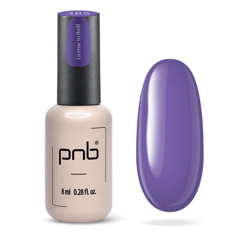 Гель-лак PNB №385 License to Thrill насичений ліловий, емаль 8 мл