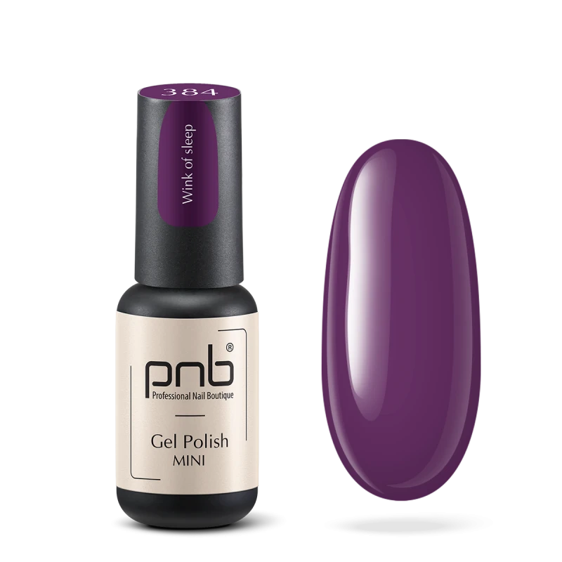 Гель-лак PNB Mini №384 Wink of Sleep насичений сливовий, емаль 4 мл