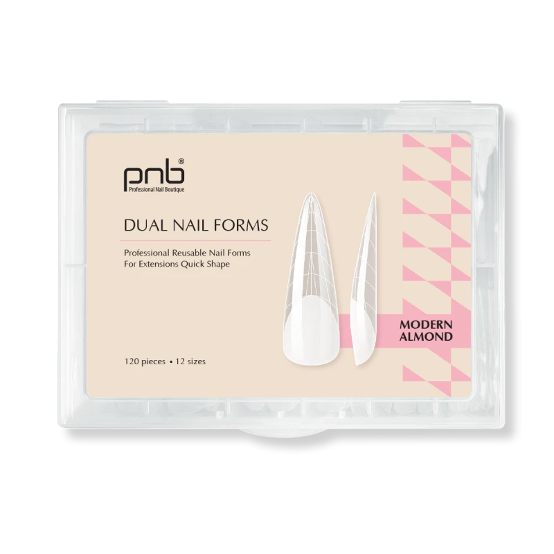 Багаторазові верхні форми для нарощування PNB Dual Nail Forms Modern Almond Сучасний мигдаль 120 шт