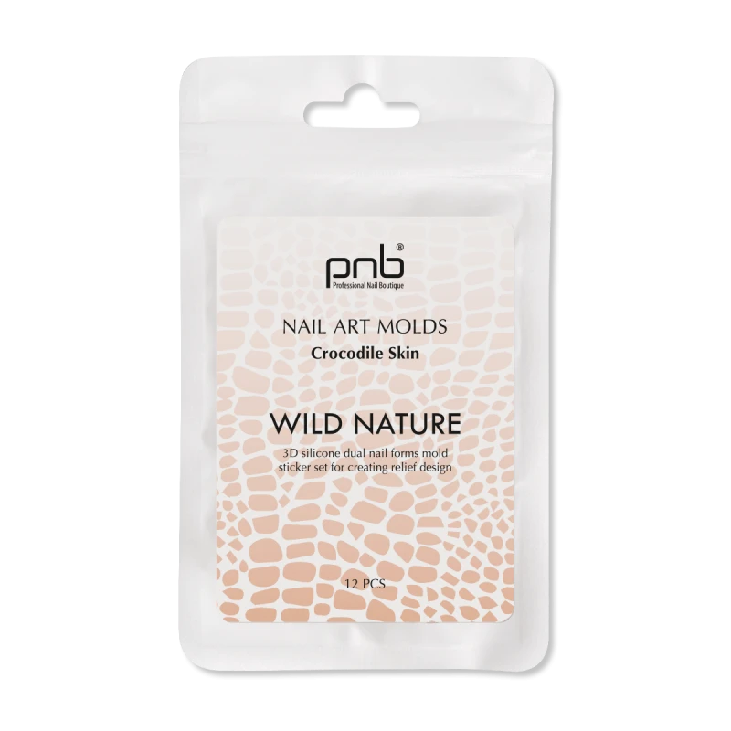 Силіконові молди для верхніх форм PNB Wild Nature Nail Art Molds Crocodile Skin Шкіра крокодила 12 шт