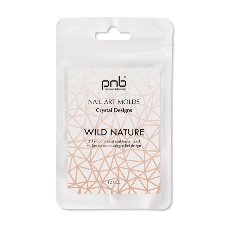 Силіконові молди для верхніх форм PNB Wild Nature Nail Art Molds Crystal Designs Кришталеві узори 12 шт