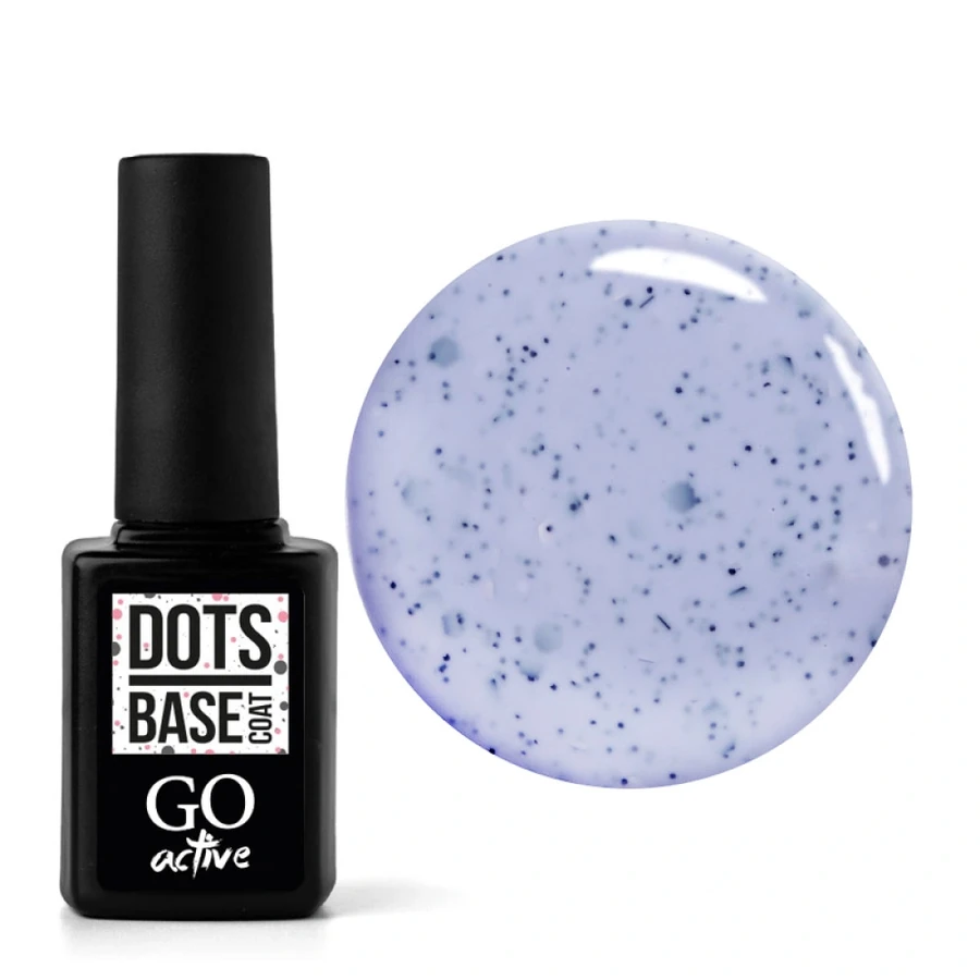 Каучукова камуфлююча база GO Active Dots Base Coat 03 сіро-ліловий, з різнокольоровими вкрапленнями 10 мл