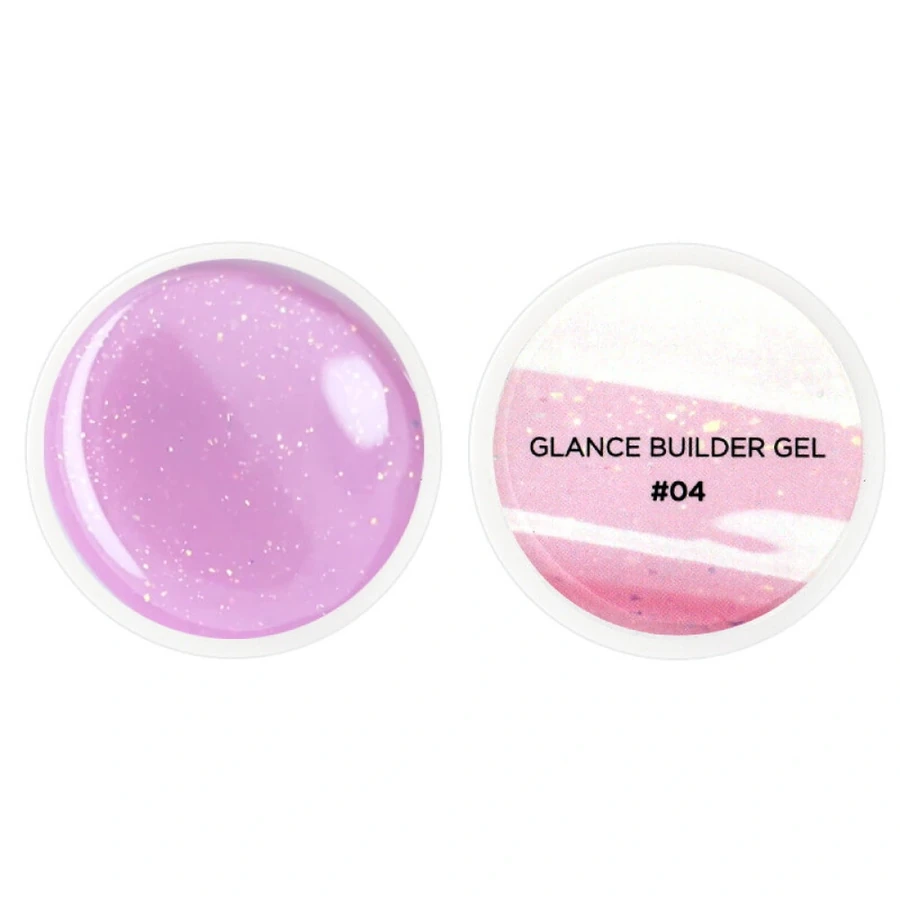 Гель для нарощування нігтів Couture Colour Glance Builder Gel 04 лілово-рожевий, з шимером 15 мл