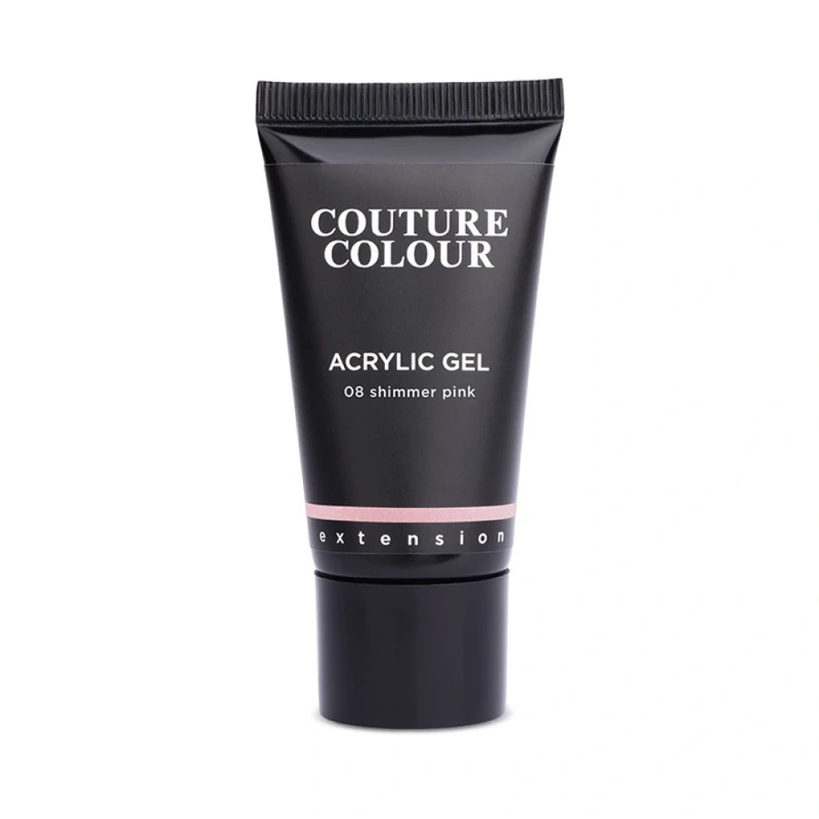 Акрил-гель Couture Colour Acrylic Gel 08 Shimmer Pink рожевий, з шимером 30 мл