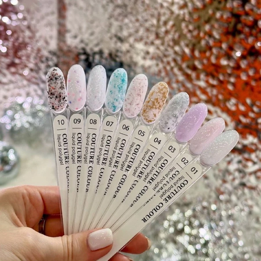 Рідкий полігель Couture Colour Liquid Polygel 04 молочний, з фольгою 9 мл