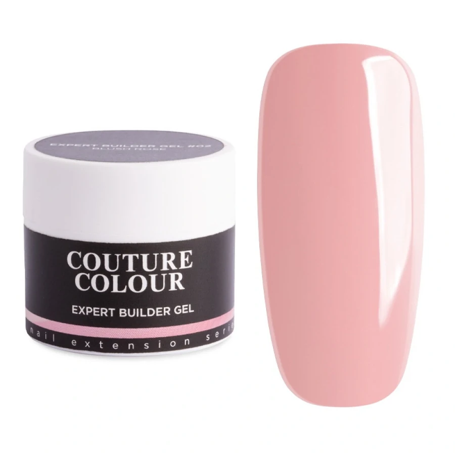 Трифазний білдер-гель для нарощування нігтів Couture Colour Expert Builder Gel 02 Blush Rose рожевий 15 мл