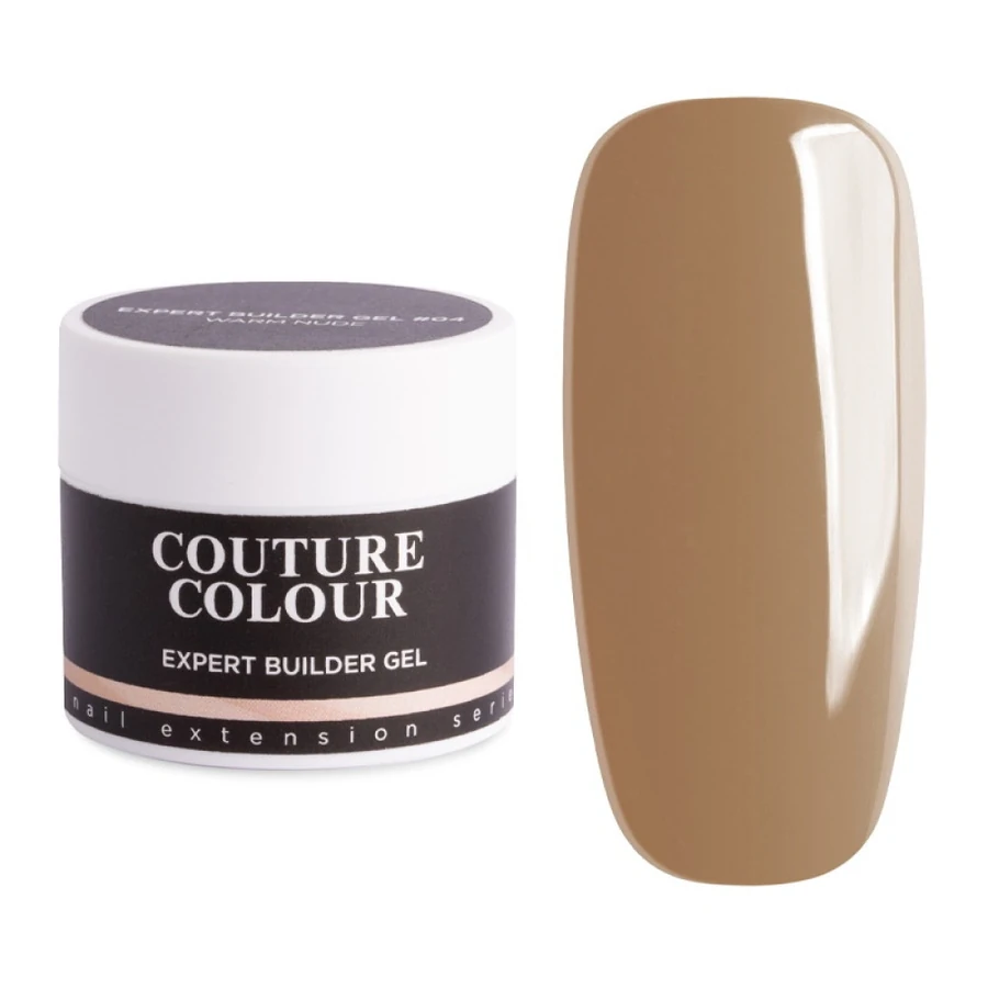 Трифазний білдер-гель для нарощування нігтів Couture Colour Expert Builder Gel 04 Warm Nude теплий нюдовий 15 мл