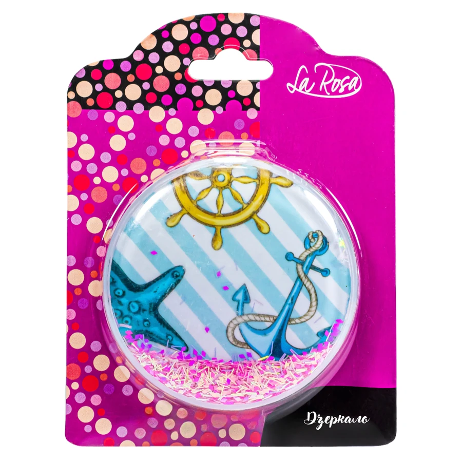 Дзеркало косметичне кишенькове з декором La Rosa Cosmetic Pocket Mirror LMR-3417