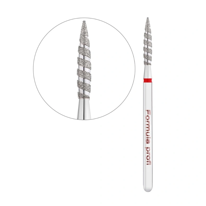 Фреза алмазна торнадо Formula Profi Diamond Nozzle Red Premium червона, м&rsquo;яка жорсткість 2.3 мм