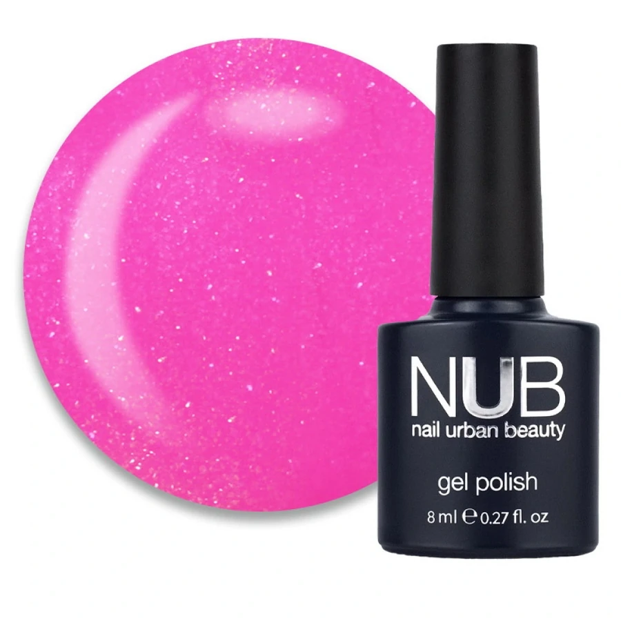 Гель-лак NUB Gel Polish 026 Rosa Centifolia рожева фуксія, з шимером 8 мл