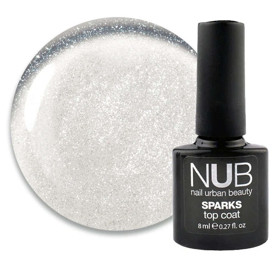 Топ для гель-лаку з шимером NUB Sparks Top Coat Crystal без липкого шару 8 мл