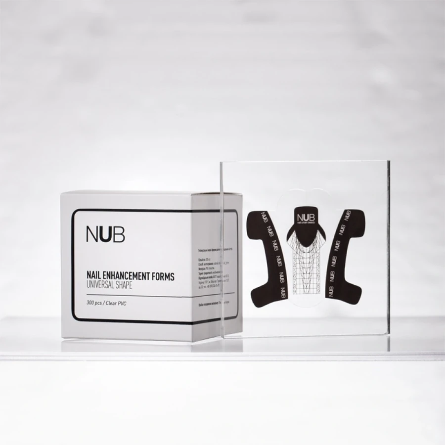 Універсальні нижні форми для нарощення NUB Nail Enhancement Forms Unaversal Shape прозорі 300 шт