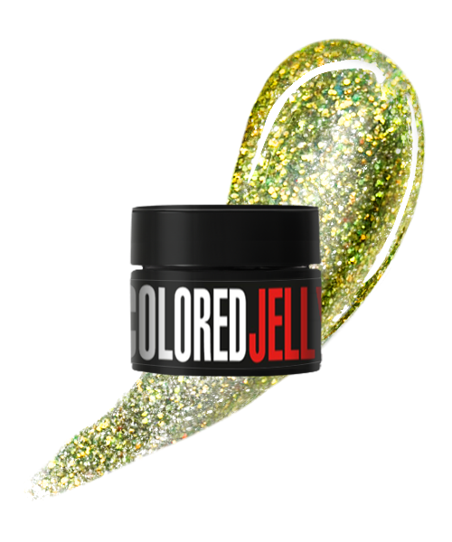 Кольоровий гель-желе Kodi Colored Jelly Gel 07 оливковий, з голографічними блискітками 13 г