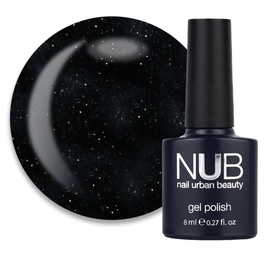 Гель-лак NUB Gel Polish 040 Space Tornado чорний, з шиммером 8 мл