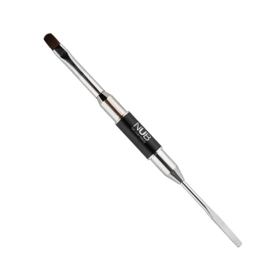 Пензель+шпатель для нанесення акрил-гелю 2 в 1 NUB Brush & Spatula 2 in 1