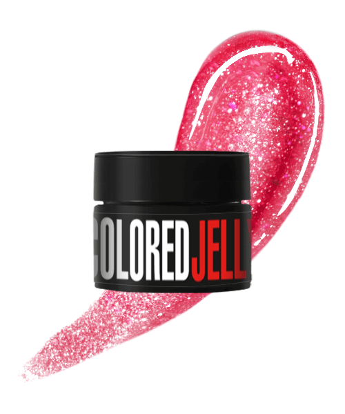 Кольоровий гель-желе Kodi Colored Jelly Gel 01 малиново-рожевий, з блискітками 30 г