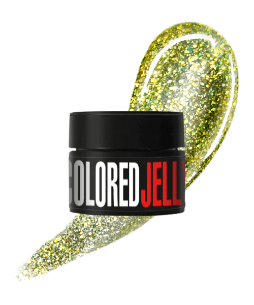 Кольоровий гель-желе Kodi Colored Jelly Gel 07 оливковий, з голографічними блискітками 30 г