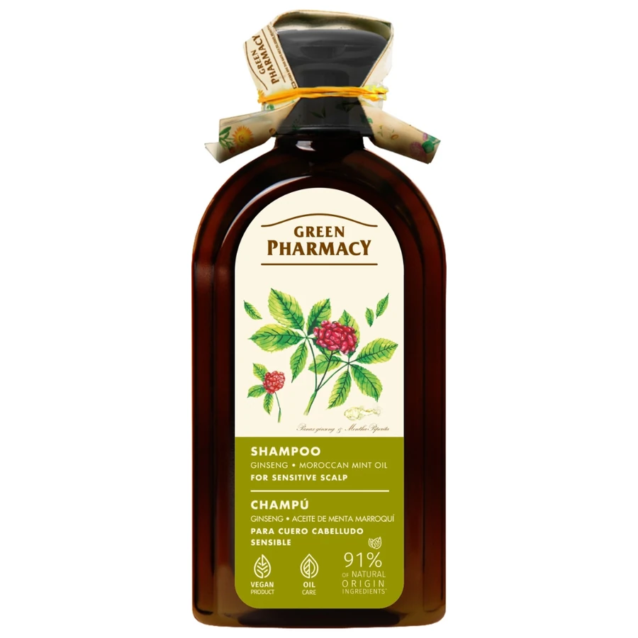 Green Pharmacy Shampoo for Sensitive Scalp Ginseng & Marocan Mint Oil 350 мл