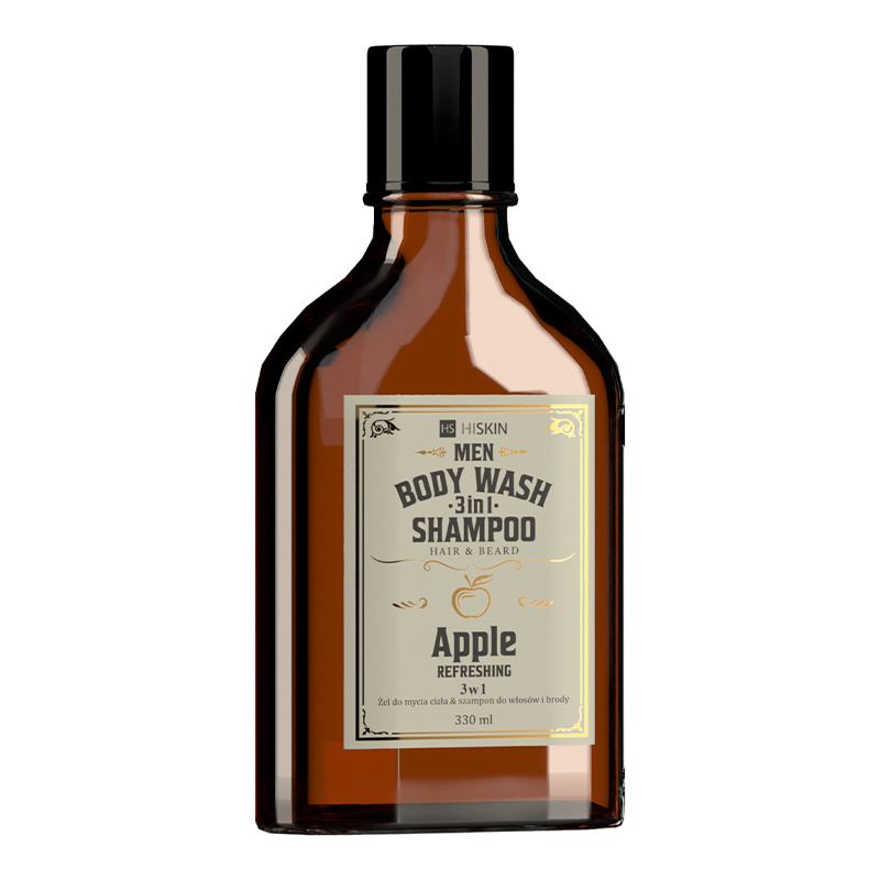Гель для душу Hiskin Men Body Wash & Shampoo Hair and Beard 3 in 1 Apple Refreshing тіло/волосся/обличчя 330 мл