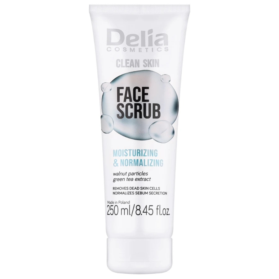 Скраб для обличчя "Нормалізуючий і зволожуючий" Delia Clean Skin Face Scrub Moisturizing & Normalizing 250 мл
