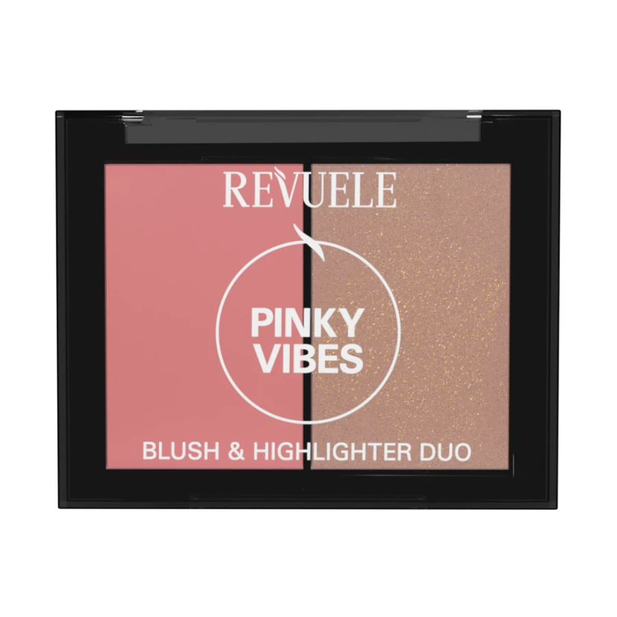 Палітра рум'ян та хайлайтера Revuele Blush & Highlighter Duo Pinky Vibes 8 г