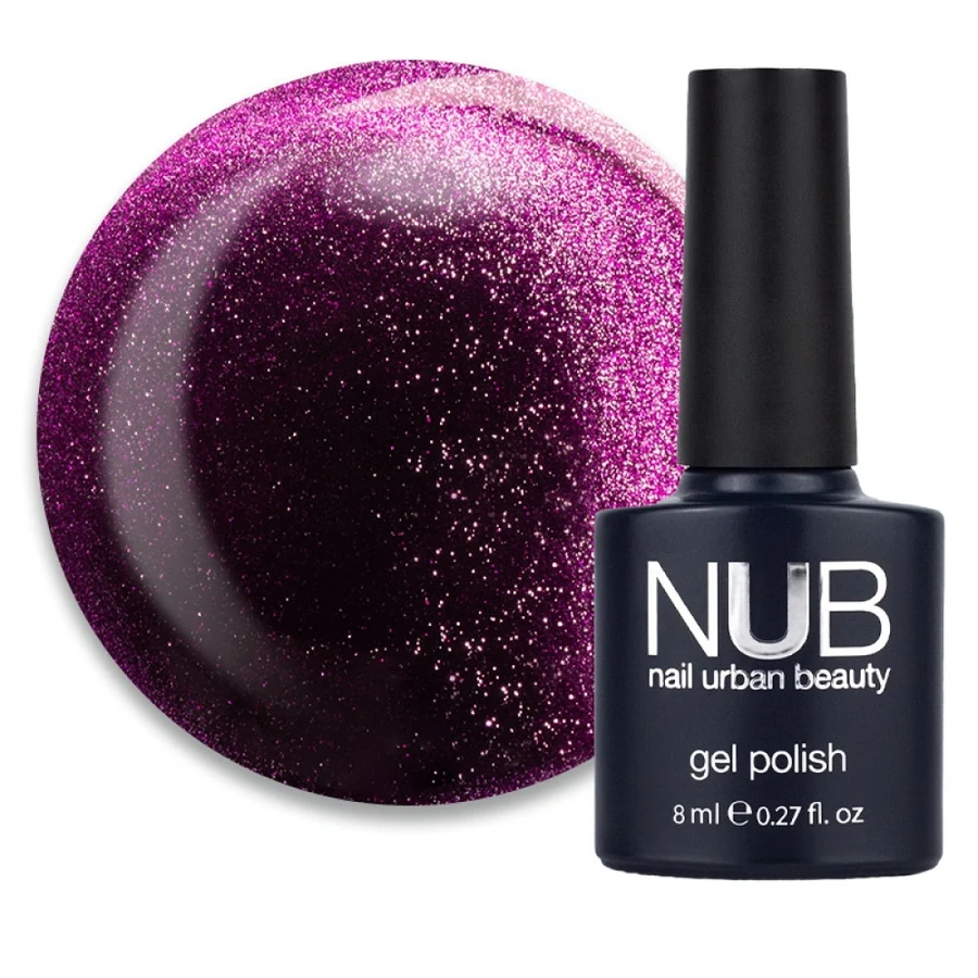 Гель-лак NUB Mystery Gel Polish 9D 04 Gem фіолетово-рожевий, магнітний 8 мл