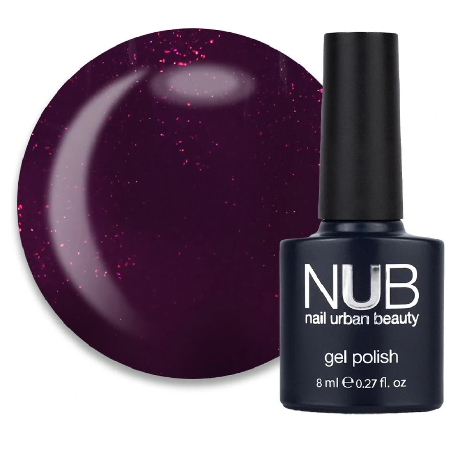 Гель-лак NUB Gel Polish 063 Rebel Heart бордово-фіолетовий, з шимером 8 мл