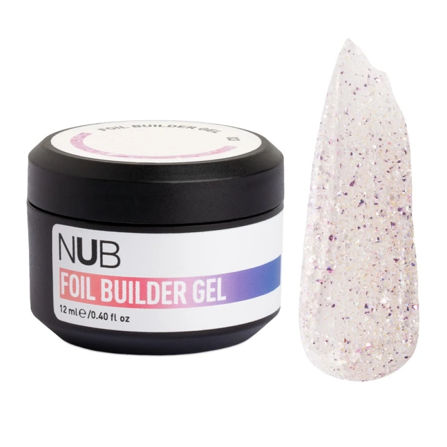 Білдер-гель для моделювання нігтів з поталлю NUB Foil Builder Gel 03 напівпрозорий світлий ліловий 12 мл
