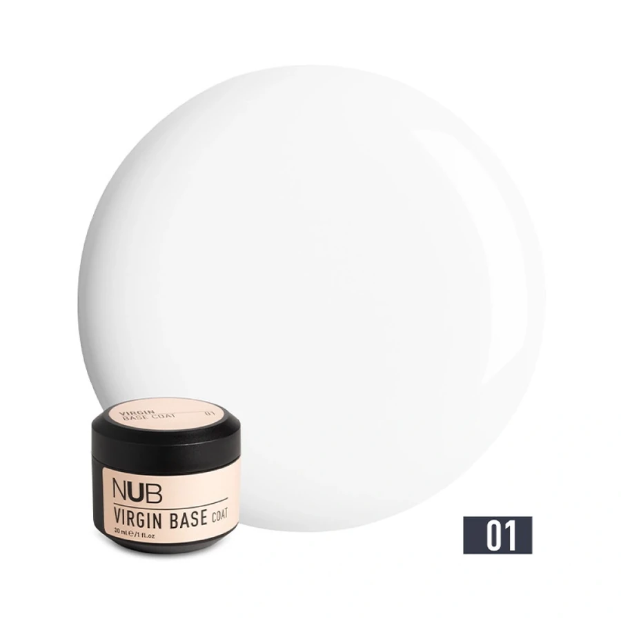 Каучукова камуфлююча база нового покоління NUB Virgin Base Coat 01 молочний 30 мл