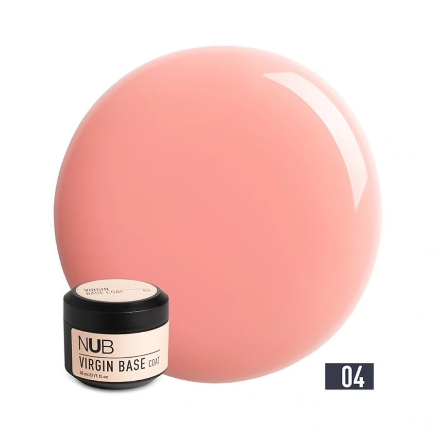Каучукова камуфлююча база нового покоління NUB Virgin Base Coat 04 персикова троянда 30 мл