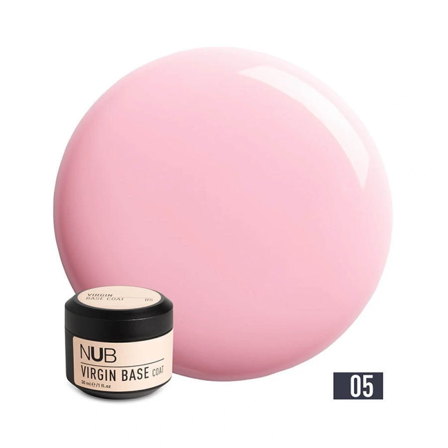 Каучукова камуфлююча база нового покоління NUB Virgin Base Coat 05 холодний рожевий 30 мл