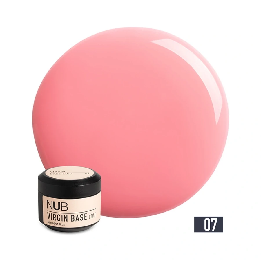 Каучукова камуфлююча база нового покоління NUB Virgin Base Coat 07 троянда брют 30 мл