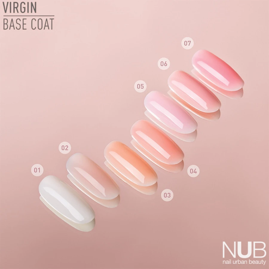 Каучукова камуфлююча база нового покоління NUB Virgin Base Coat 01 молочний 8 мл