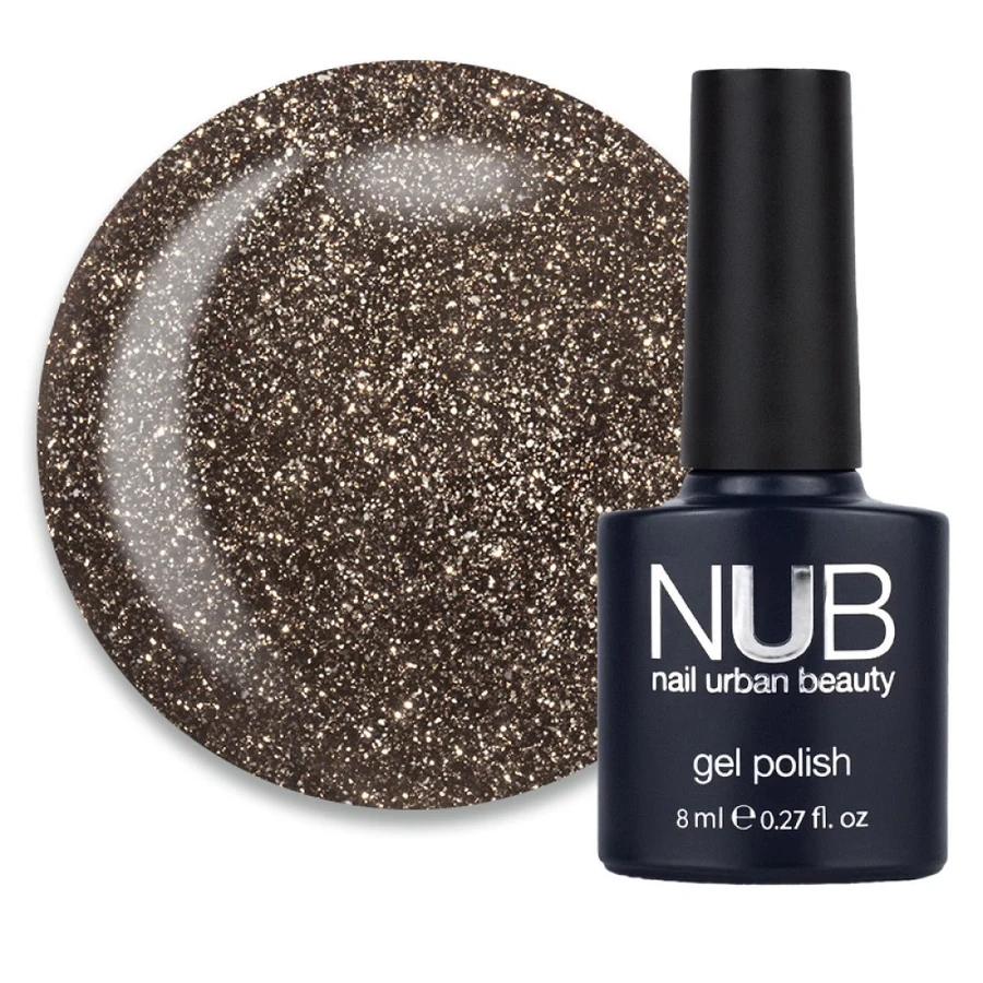 Гель-лак NUB Gel Polish Night Light 02 Golden Honey теплий кавово-медовий, світловідбиваючий 8 мл