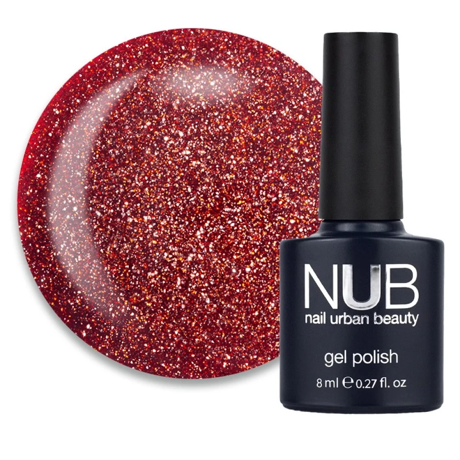 Гель-лак NUB Gel Polish Night Light 03 Red Sparks червоний, світловідбиваючий 8 мл