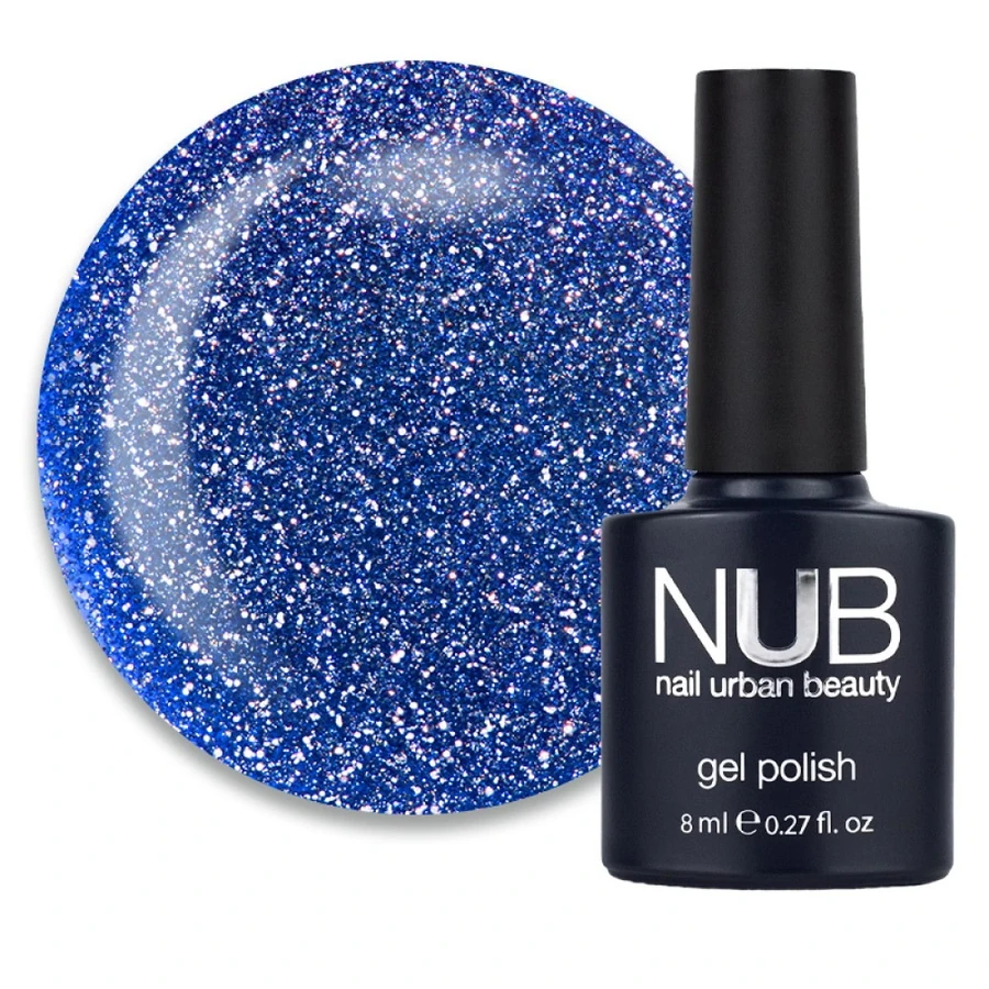 Гель-лак NUB Gel Polish Night Light 06 Electric Stars синій електрик, світловідбиваючий 8 мл