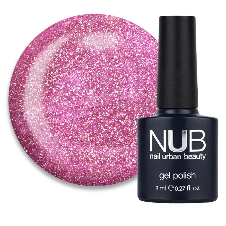 Гель-лак NUB Gel Polish Night Light 09 Flamingo Star рожевий, світловідбиваючий 8 мл