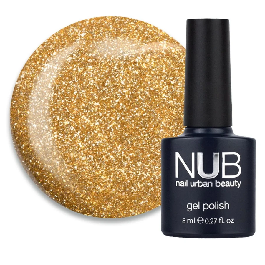 Гель-лак NUB Gel Polish Night Light 10 Sunshine пісочно-золотий, світловідбиваючий 8 мл