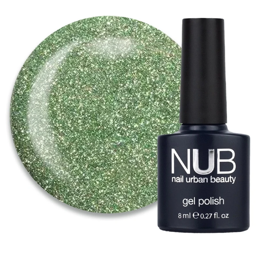 Гель-лак NUB Gel Polish Night Light 11 Morning Dew салатовий, світловідбиваючий 8 мл