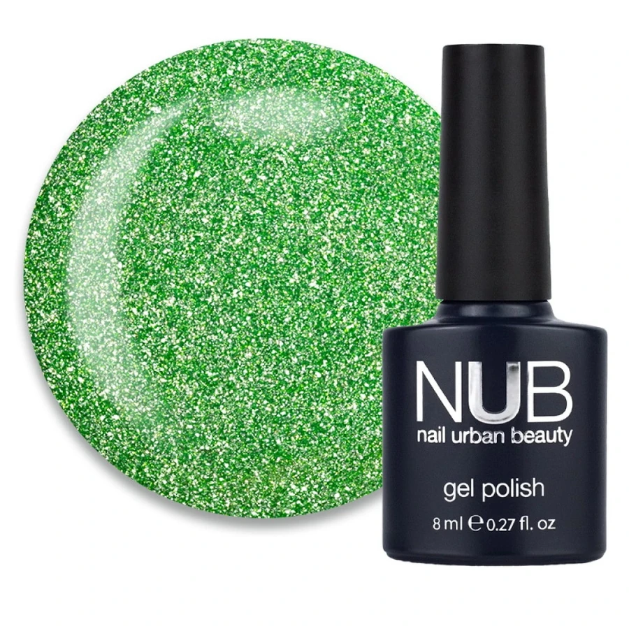 Гель-лак NUB Gel Polish Night Light 16 Verdure трав&rsquo;янисто-зелений, світловідбиваючий 8 мл