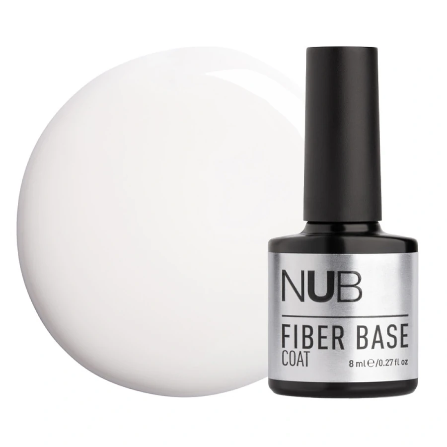 База для гель-лаку з армувальними волокнами NUB Fiber Base Coat 01 Milk молочний 8 мл