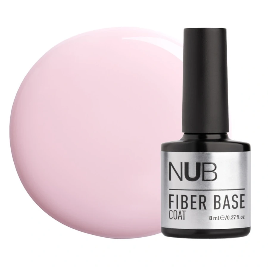 База для гель-лаку з армувальними волокнами NUB Fiber Base Coat 02 Pink світло-рожевий 8 мл